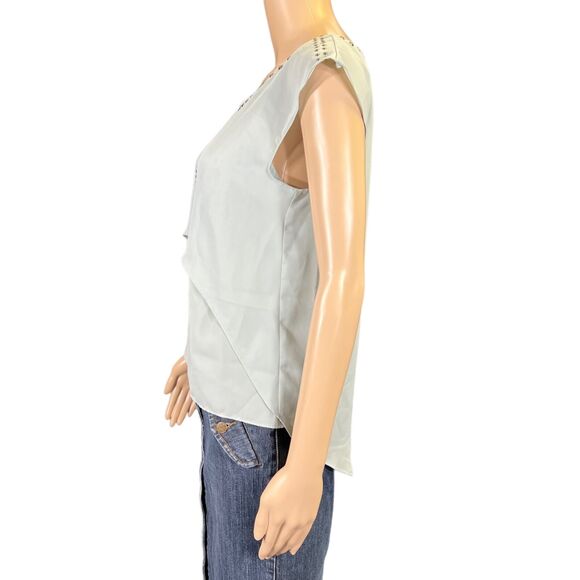 Jennifer Lopez Womens Blouse Top Shirt Studded Silky Tiered Pullover Layered XS - Picture 5 of 8